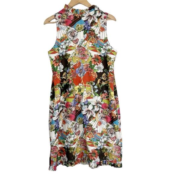 Yiume Floral Geometry Hawaiian Dress V-Neck Dress S - Picture 6 of 10